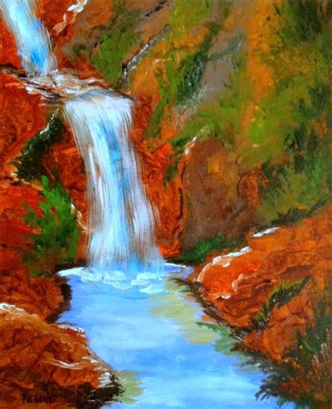 La Cascade Peinture Par Patty Wagner Artmajeur