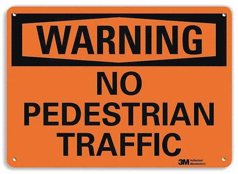 Aluminum, 10 in x 14 in Nominal Sign Size, Plastic Pedestrian Traffic ...