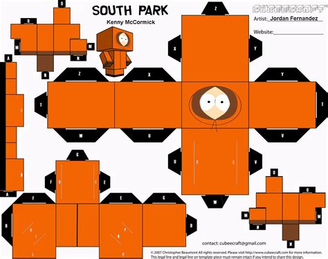 Papertoys South Park Paper Toy Fr South Park Paper Toys Template