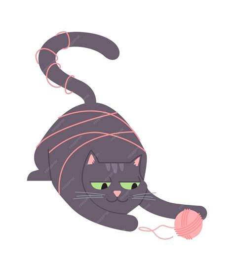 Premium Vector Playful Cat Character Cartoon Pet Vector Illustration