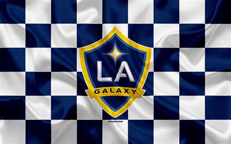 Los Angeles Galaxy Logo Creative Art White Blue Checkered Flag