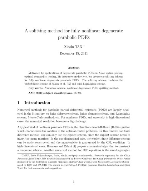 Pdf A Splitting Method For Fully Nonlinear Degenerate Parabolic Pdes