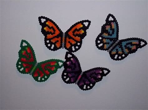 Bunch Of Butterflies Perler Bead Art Hama Beads Design Hama Beads