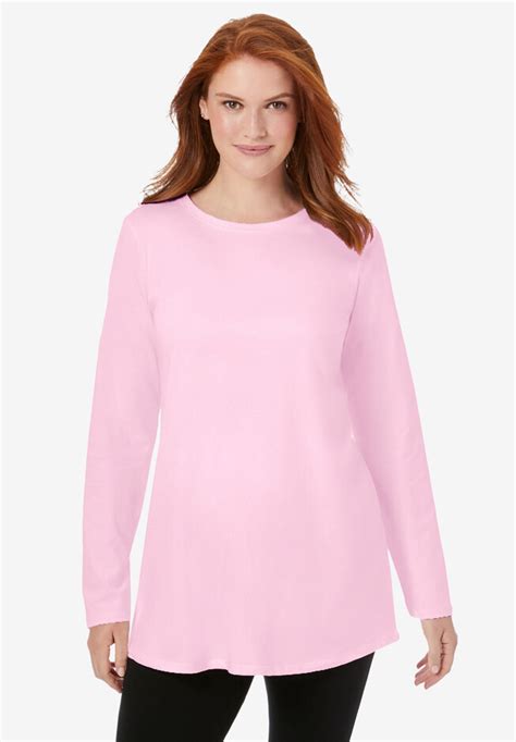 Perfect Long Sleeve Crewneck Tunic Woman Within