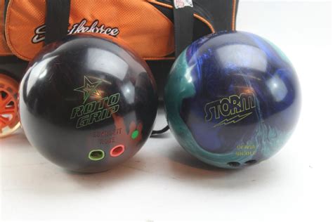 Bowling Balls, Rolling 2-ball Bowling Bag, 3 Items | Property Room