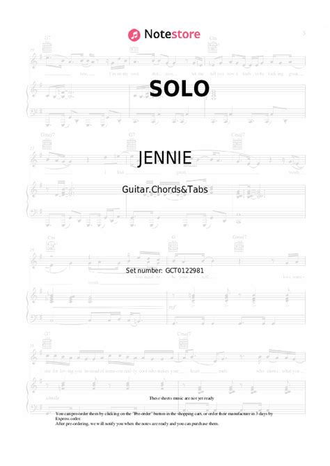 JENNIE - SOLO sheet music for piano download | Guitar.Chords&Tabs SKU ...