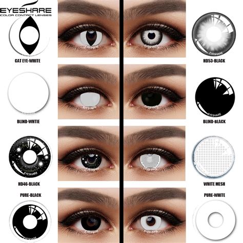 Eyeshare Par Lentes De Contato Cosplay Para Olhos Lente S Rie Preta