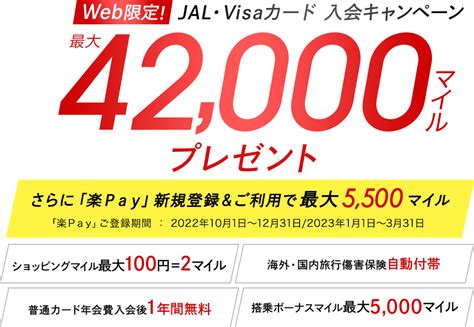 Jal・visaカード 入会キャンペーン