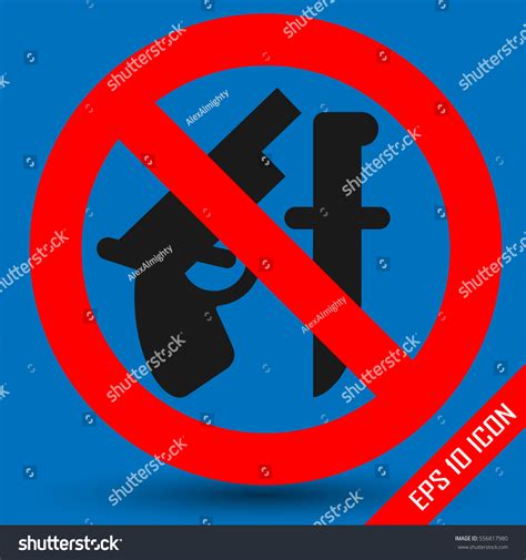 Weapon Prohibited Icon Forbidding Vector Signs Stock Vector Royalty