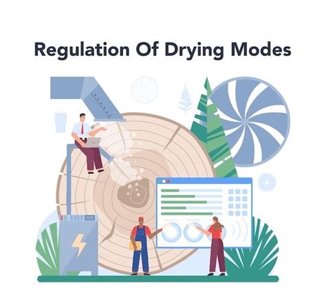 Concepto de industria maderera Secado de madera como proceso de línea