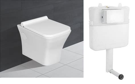 Buy Combo Of Wall Ed Wall Hung Western Toilet Commode EWC Square With