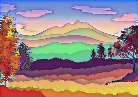 Painting Of Hills Digital Art By Naveen Sharma Fine Art America