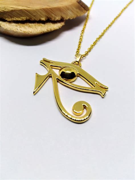 Gold Eye Of Horus Pendant Eye Of Horus Necklace Egyptian Etsy