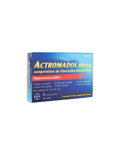 Actromadol 660 Mg 8 Comprimidos Liberacion Modificada