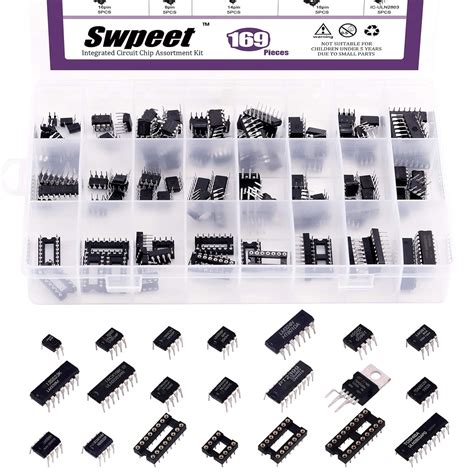 Swpeet Pcs Types Integrated Circuit Chip Assortment Kit