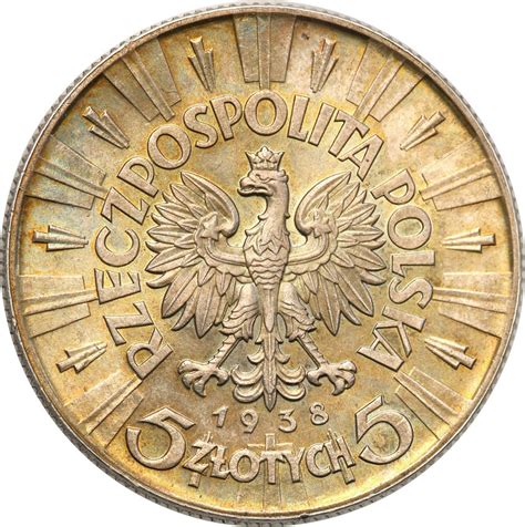 II RP 5 złotych 1938 Piłsudski NGC MS63 archiwum niemczyk pl