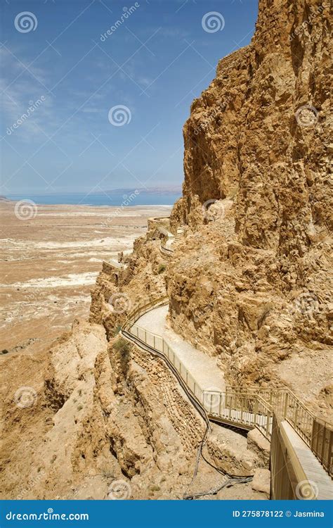 Masada Ruins New Stairs In Southern Judean Desert In Israel Editorial