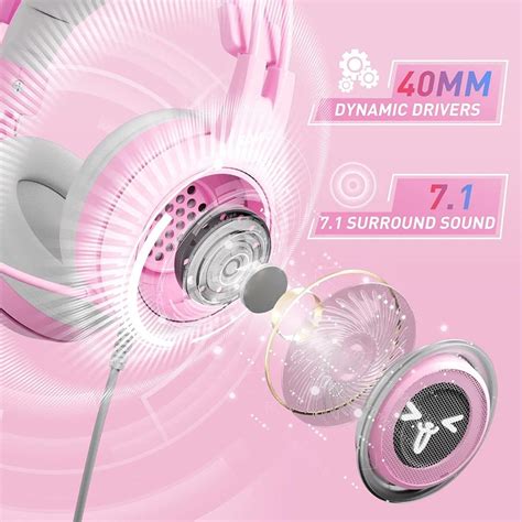 SOMIC G951pink Gaming Headset For PC PS4 PS5 Laptop Cat Ear