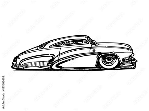 Vector retro hotrod car clipart cartoon Illustration. classic vintage ...