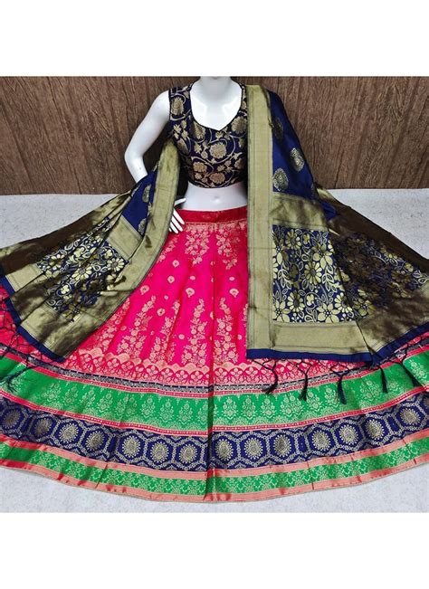 Buy Rani Brocade Festival Wear Weaving Lehenga Choli Online From