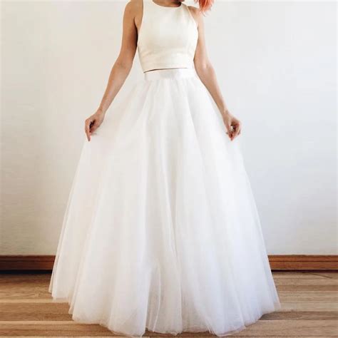 Whiteivory Tulle Long Skirt High Waist 5 Layers Floor Length Women Tulle Skirt Custom Made