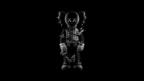 Kaws black Wallpaper 4K, Kaws figure, Black background