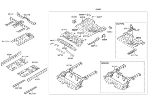 65513 1R300 Genuine Hyundai Panel Assembly Rear Floor Rear