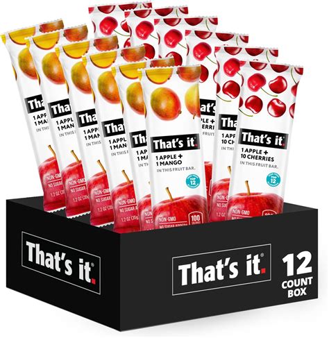 Thats It Fruit Bars 12 Variety Pack 100 Natural Real