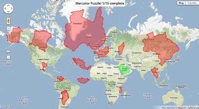 Online Maps: Mercator Distortion Puzzle