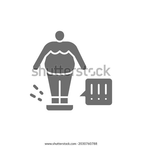 Fat Man On Scales Weight Control Stock Vector Royalty Free 2030760788