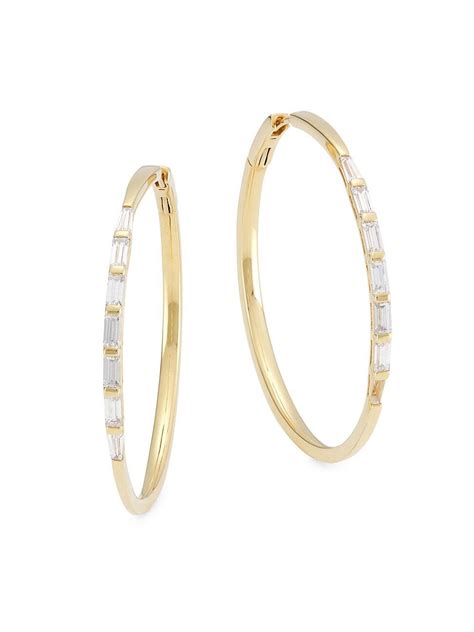 Adriana Orsini Womens Stacked 18k Gold Plated And Cubic Zirconia Hoop Earrings Gold Editorialist