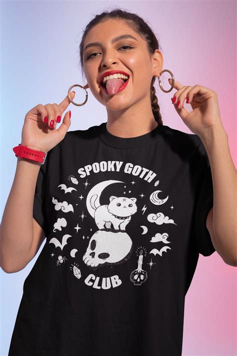 Goth Spooky Club Shirt Dreamcore Weirdcore Goth Clothing Dark