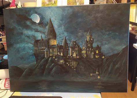 Hogwarts Silhouette Painting