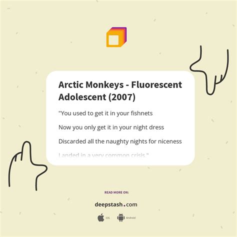 Arctic Monkeys Fluorescent Adolescent 2007 Deepstash