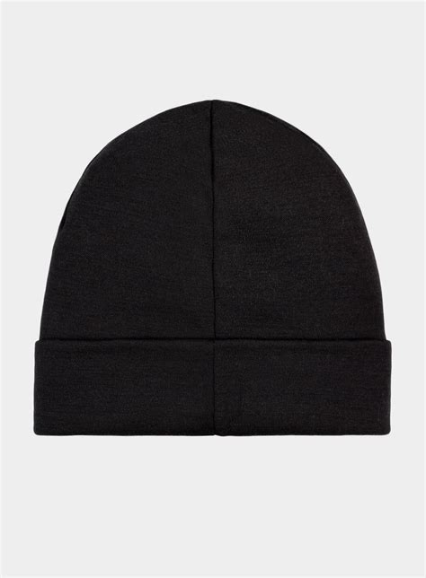 C Ciul De Iarna Buff Heavyweight Merino Wool Hat Loose Solid Black