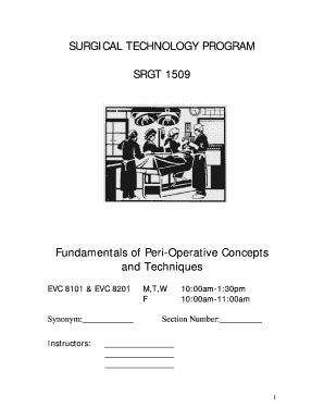 Fillable Online Irt Austincc Fundamentals Of PeriOperative Concepts