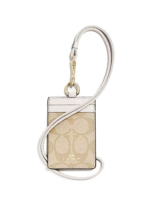 Jual Coach Coach Id Lanyard In Signature Canvas Light Khaki Chalk