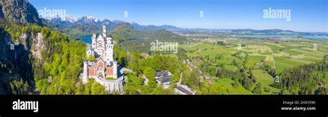 Neuschwanstein Castle Aerial View Architecture Alps Landscape Germany ...