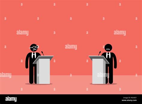 Vector Artwork Depicts Presidential Debates Argument And Contest