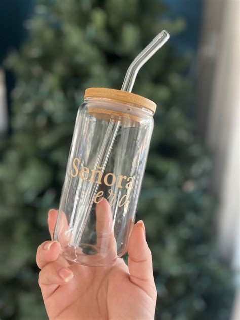 Glass Cup Señora Era Spanglish Quote Beer Glass Can Boho Etsy