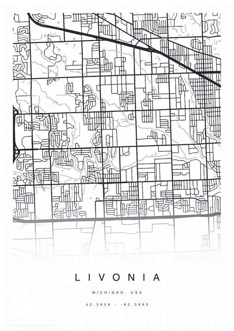 PRINTABLE Livonia Map Print Street Map of Livonia Livonia | Etsy