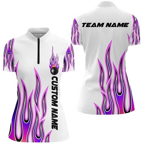 Personalized Flame Bowling Shirts For Women, Bowling Ball Custom Bowling Team Shirt IPHW4501 in ...