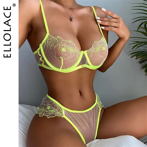 Ellolace Sensual Lingerie Woman Lace Erotic Costumes Transparent Hot