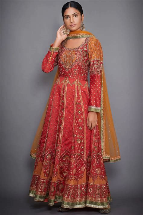 Buy Silk Chanderi Anarkali Set By Ri Ritu Kumar At Aza Fashions In