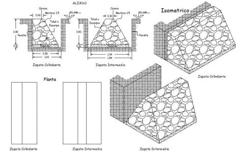 Stone Masonry Embankment Drawing In Autocad Cadbull