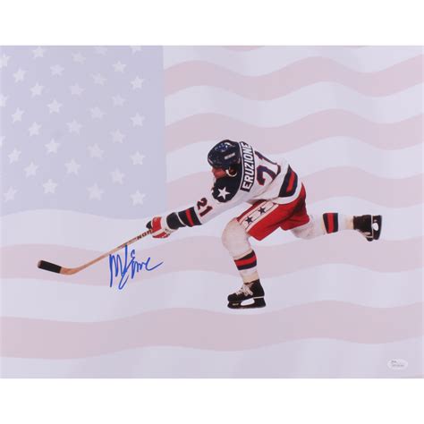 Mike Eruzione Signed Team USA 16x20 Photo JSA COA Pristine Auction