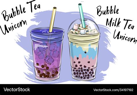 Bubble Tea Cup Design Collection Yummy Drinks Vector Image