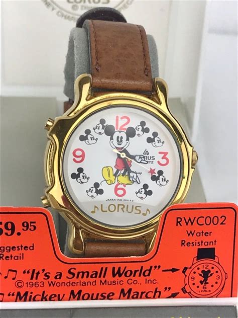 Rare Nos Disney Lorus Melody Mickey Mouse Watch Its A Small World