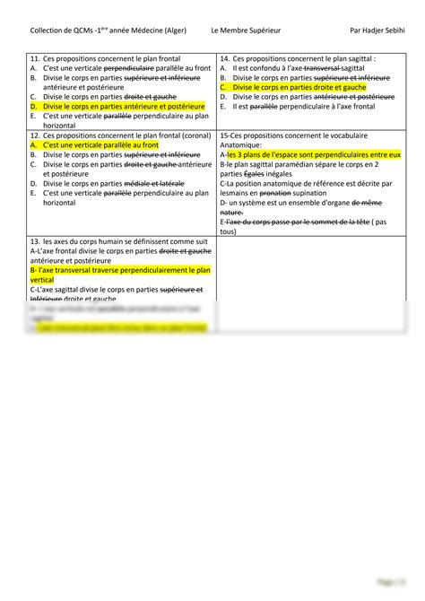 SOLUTION Qcm Anatomie M Decine Studypool