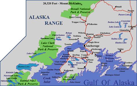 South Central Alaska Map Winna Kamillah